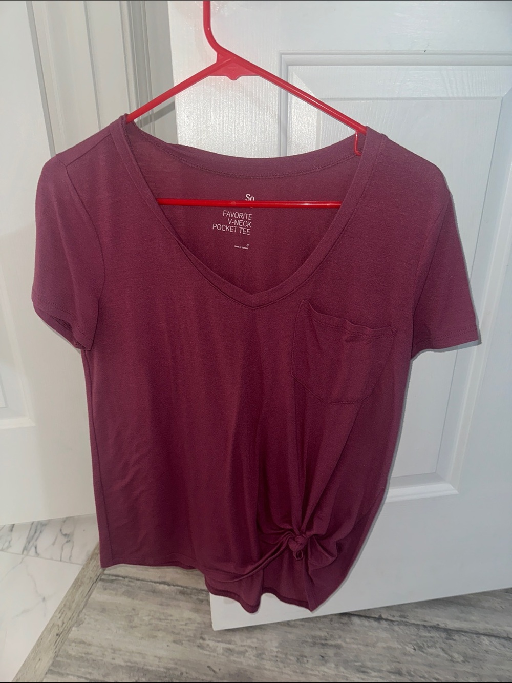 SO Short Sleeve V-Neck Pocket Tee